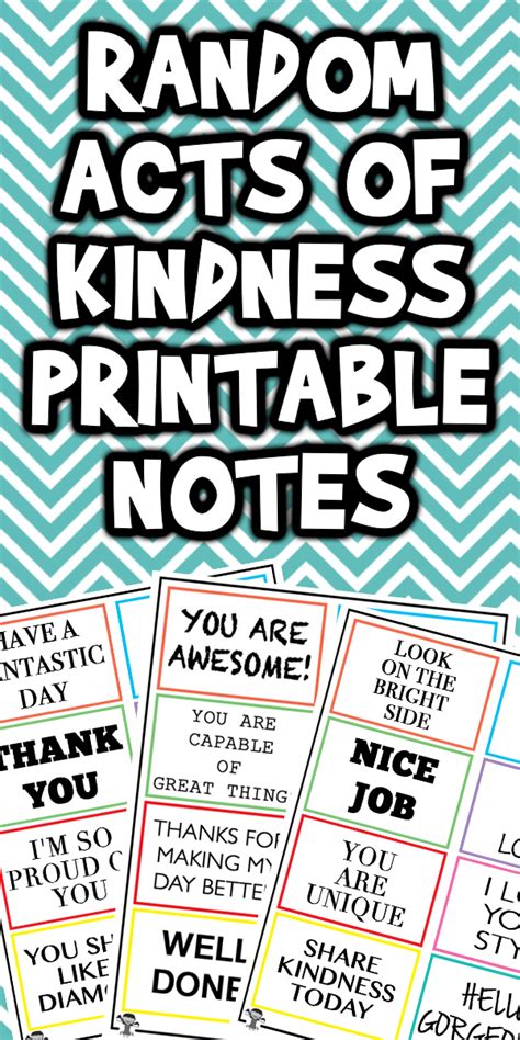 Kindness Notes Printable
